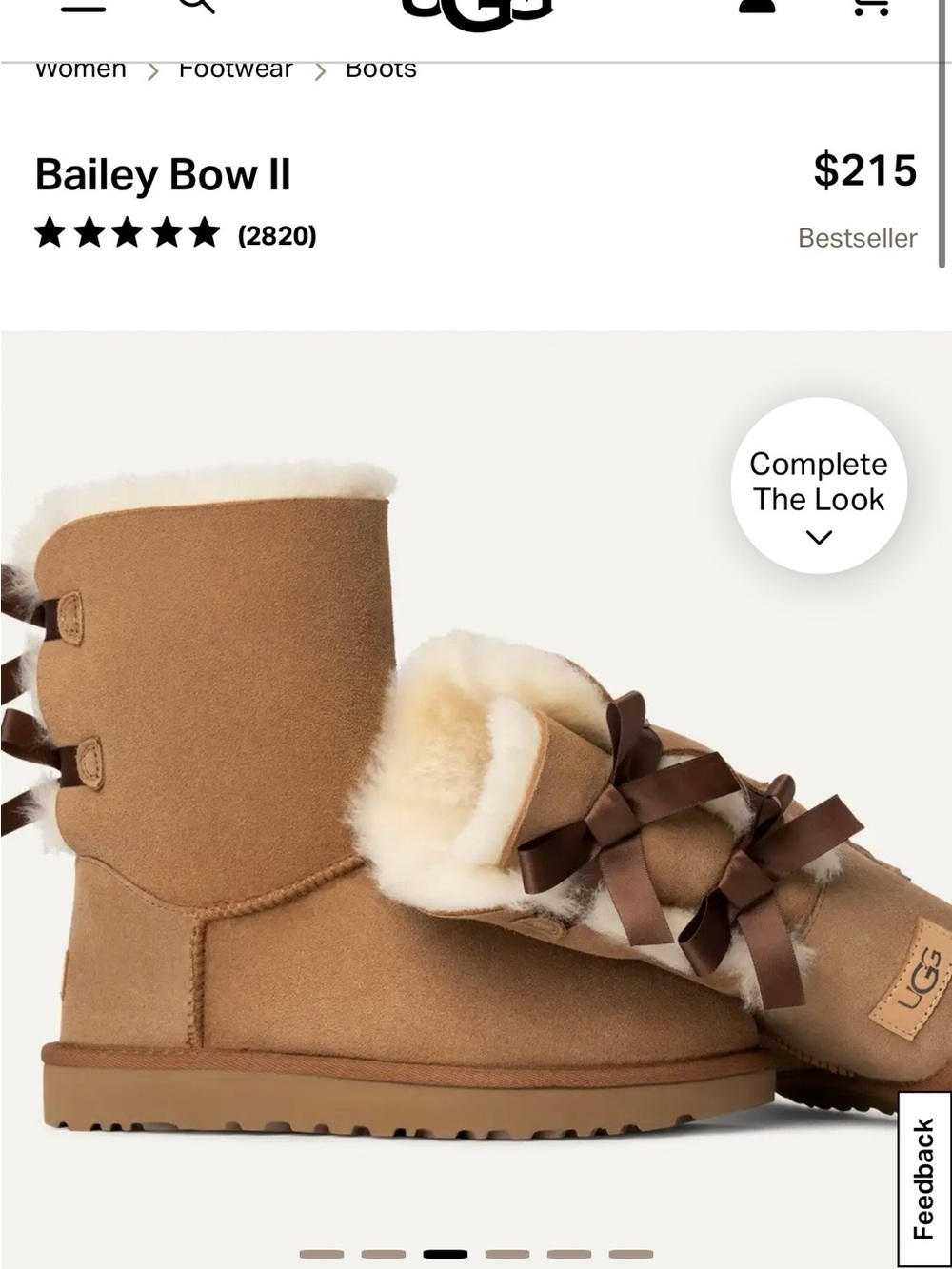 UGG Bailey Bow II Boot - Chestnut/Tan